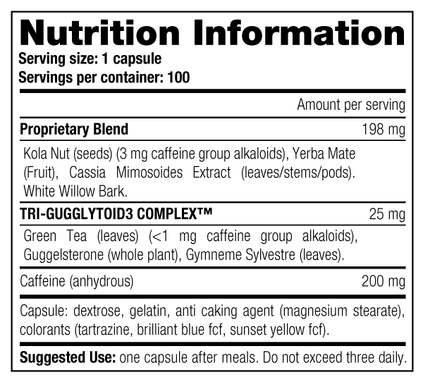 Stacker 2 — Nutrition Information