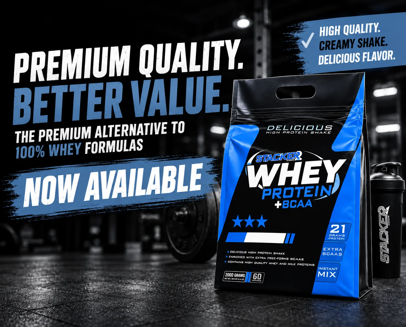 Now available: Whey Protein + BCAA